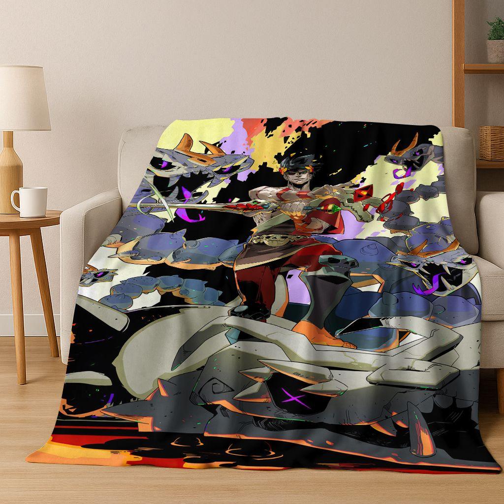 3D Classics Game Hades Cartoon Flannel Blanket,Cozy Soft Throw Blanket for Home Bedroom Bed Sofa Picnic Cover Picnic Gift Kids