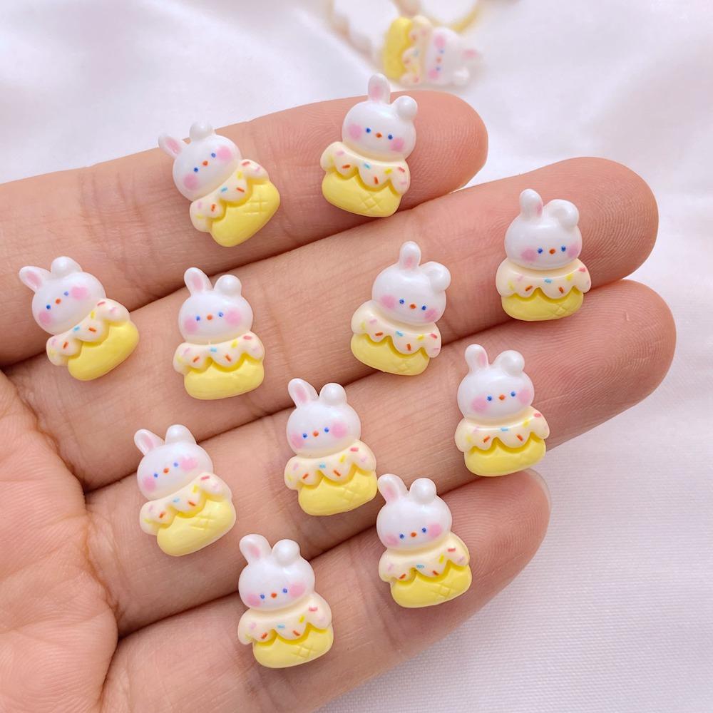 20Pcs New Cute Resin Mini Cartoon Rabbit Series Flat Back Manicure Parts Embellishments For Hair Bows Accessories