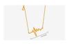 Hong Kong Retro Wave Heart Pendant Necklace, 18K Gold, Titanium Steel, Versatile Clavicle Chain