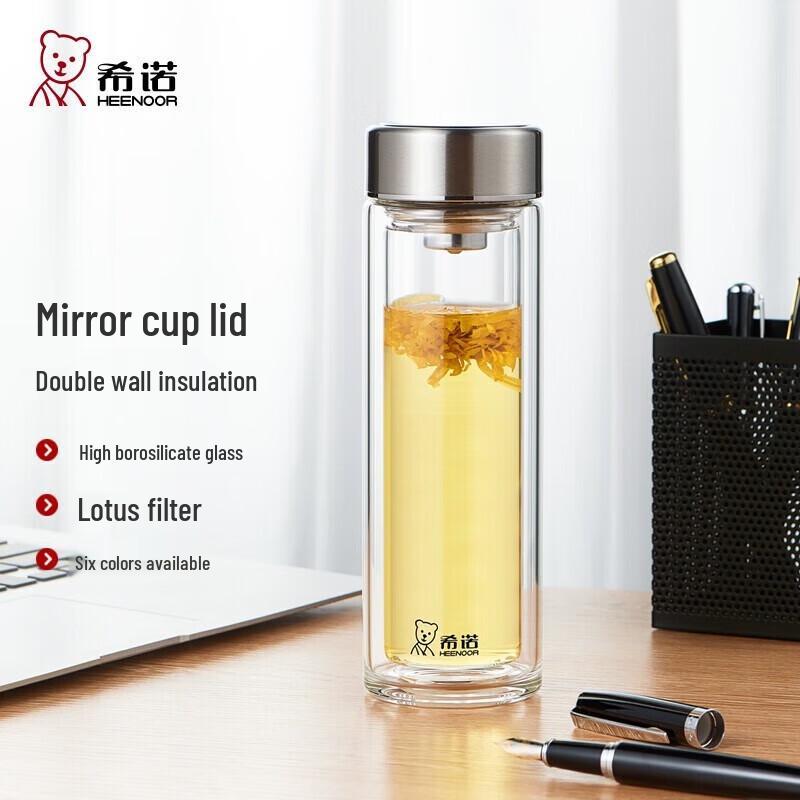 XINO 230ml Double-Wall Glass Tea Infuser Cup