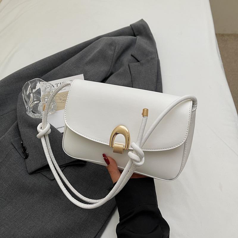 One Shoulder Oblique Span 2025 New Spring Simple Women's Personalized Handbag Foreign Style Fashion Solid Color Foreign Style Small Square Bag