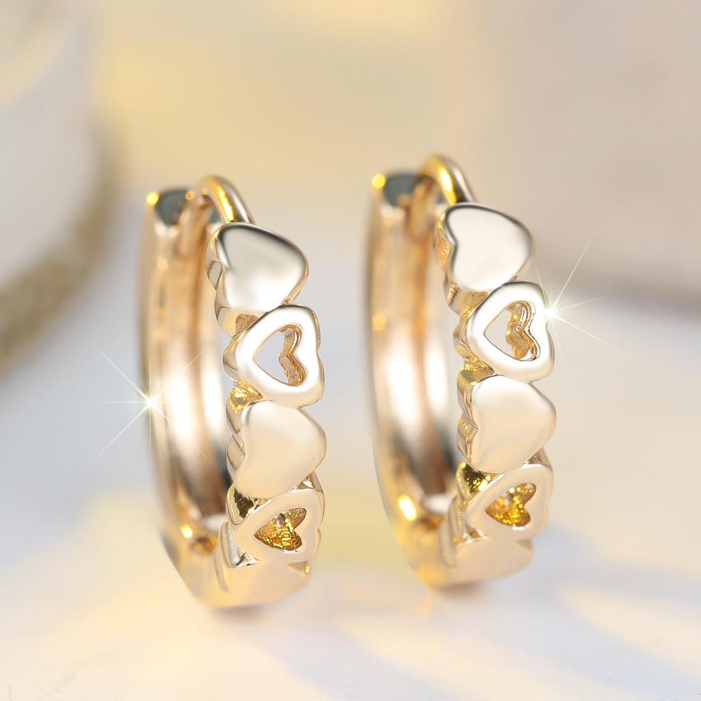 

Минималистичные роскошные серьги-кольца в форме сердца золотого цвета для женщин, винтажные маленькие круглые серьги, ювелирные подарки золотой