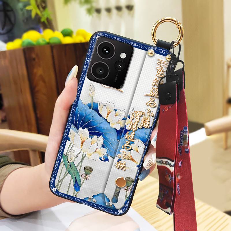 Anti-dust Silicone Phone Case For Nokia HMD Skyline Wrist Strap Durable Ring Kickstand Protective Fashion Back Cover