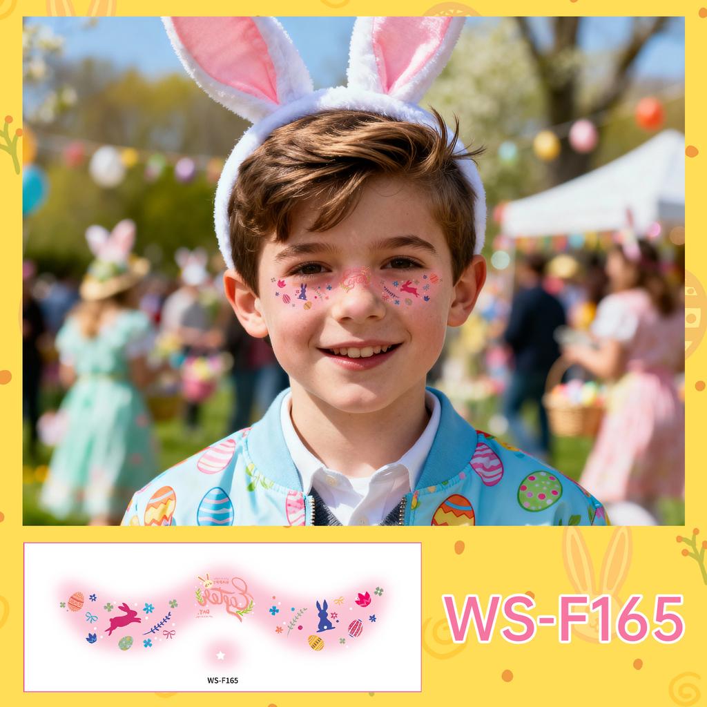 New Stock Easter Makeup Tattoo Stickers Egg Face Holiday Party Cute Bunny Children DIY