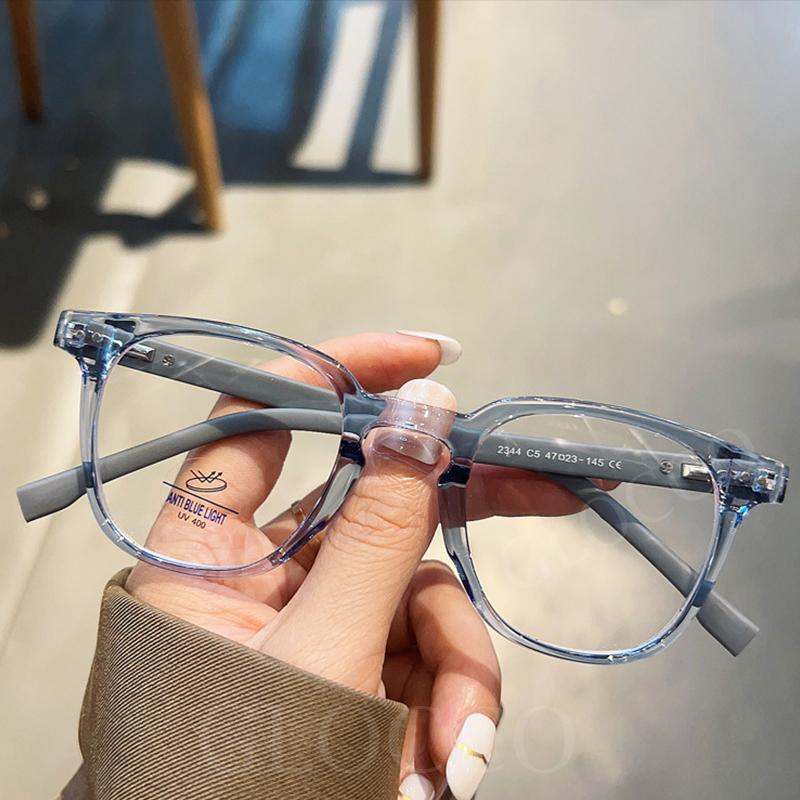 Fashion Clear Green Square Blue Light Filter Reading Glasses Women Men TE90 Rivets Eye Protection Computer Presbyopia Eyeglasses