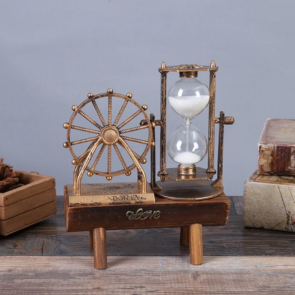 Sand Glass Ferris Wheel Hourglass Plastic Ferris Wheel Ornament Clock Art Sand Clock Timer  Office