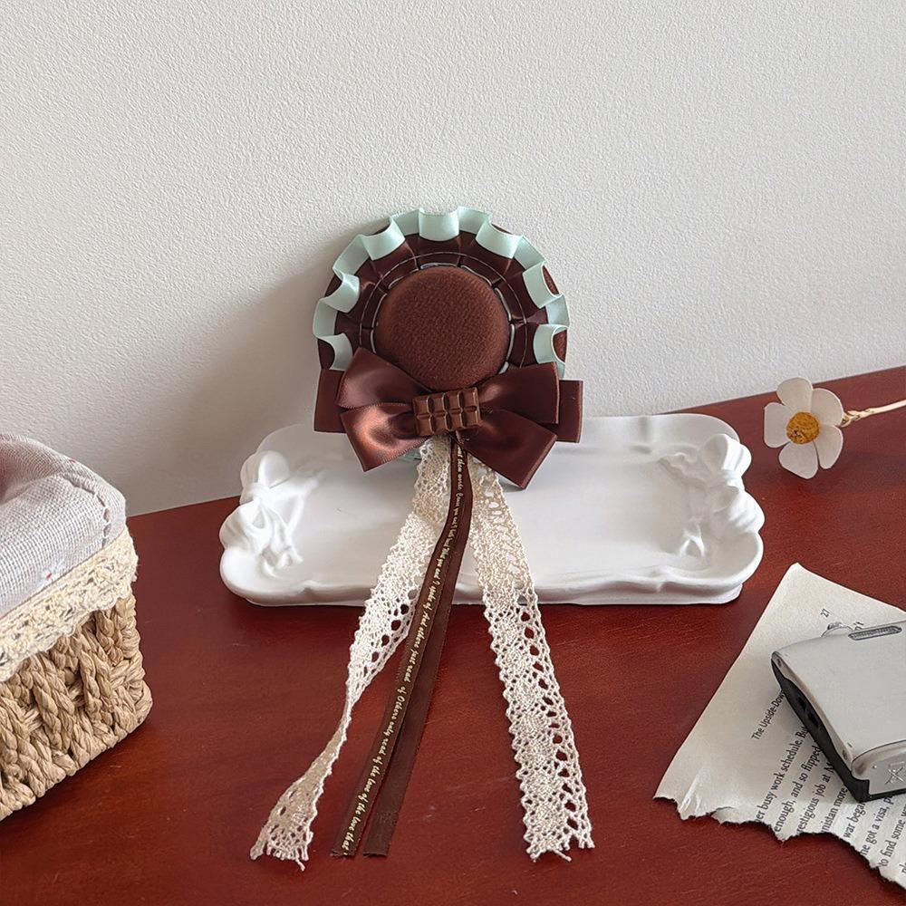 Lacebow Lolita Headdress Sweet Bow Hair Accessory Fashion Hat-shaped Hair Clip  Jewelry Accessories 2