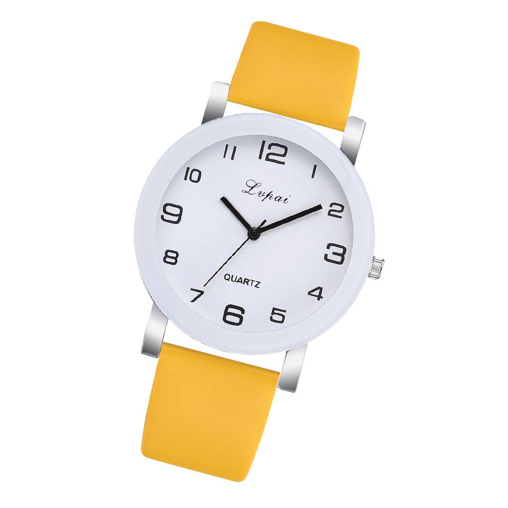 Mode Digitales Zifferblatt Damen Mädchen Uhr Armband Rund Lässig PU Leder Uhren Armbanduhr