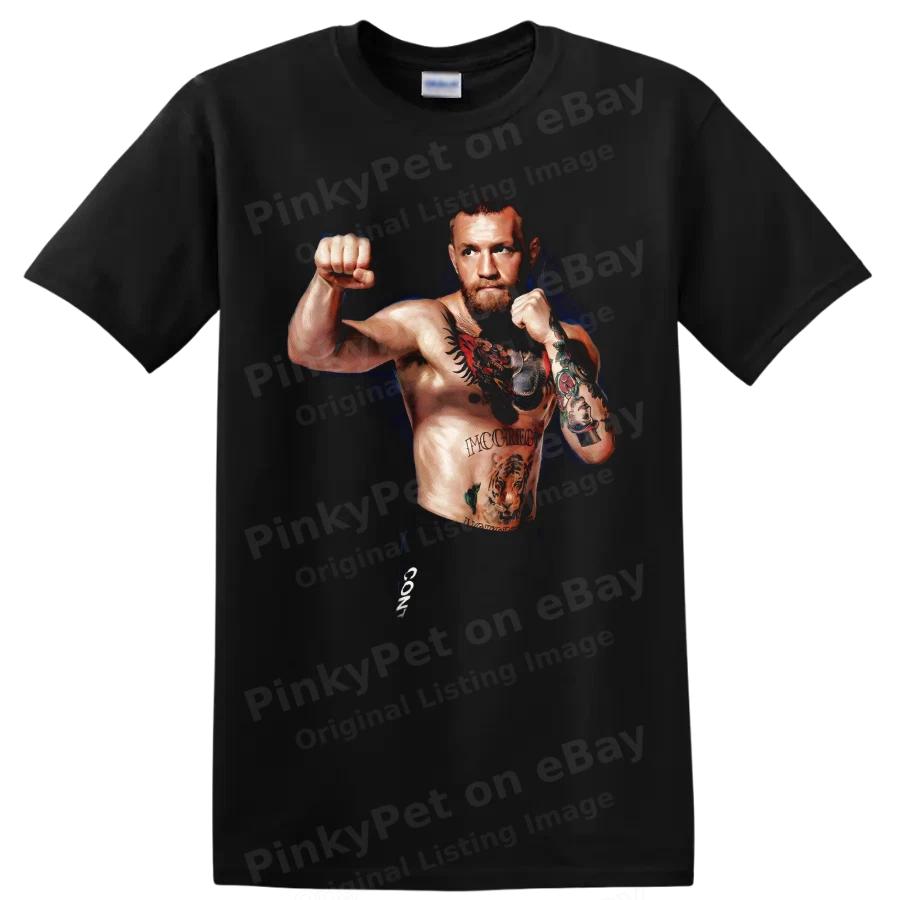 Conor McGregor MMA Fighter T Shirt Tattooed Knockout Portrait Graphic Art Tee