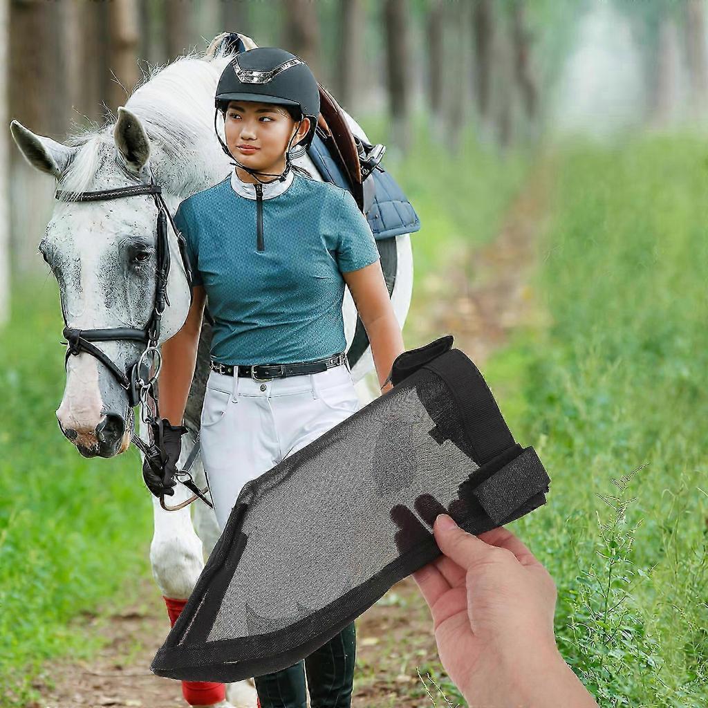 Comfortable Horse Nose Cover for Fly Protection Black Mesh Net