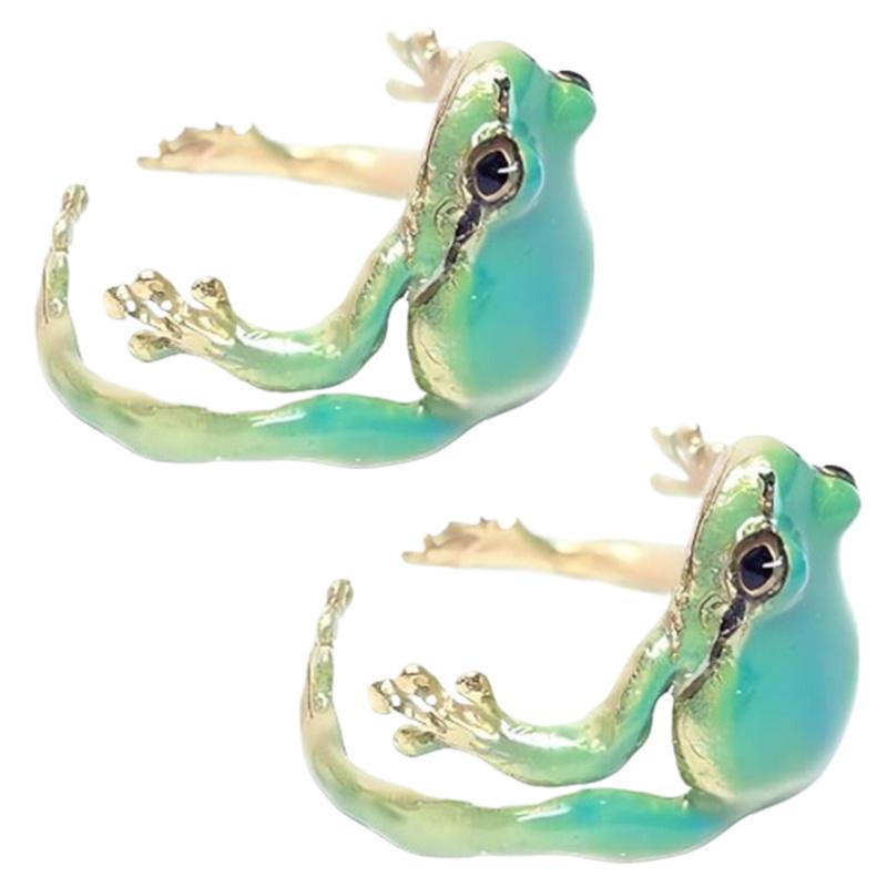 Funny Frog Ring Cute Animal Shape Opening Adjustable Rings For Women Men  Cute Frog Finger Ring Jewelry Accessories