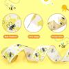 Bee Ribbon Wired Spring Craft Wrapping Honey Bee Striped Dot Yellow Ribbon For Wrapping Crafts Bows Party Decor 5 Yards