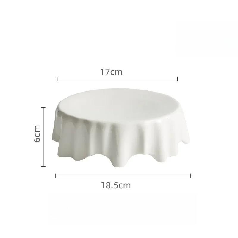 High-foot Round Table Nordic Restaurant Creative Ceramic Dessert Plate Sushi Plate Food Decoration Main Dish Kitchen Tableware