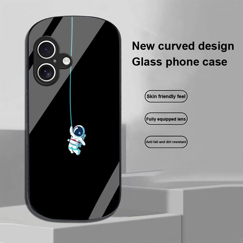 Funny Devil Eyes For Apple IPhone 16 11 13 15 14 Pro Max 12 Mini 7 8 Plus XR X XS Elliptical Shaped Tempered Glass Phone Case