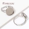 2/5/10Pcs 14K Gold Plated Adjustable Blank Ring Setting Base Bezel Cabochons Rings For Jewelry Making DIY Finger Ring Blank