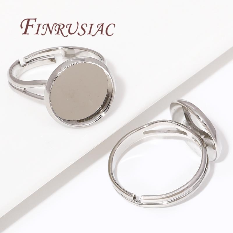 2/5/10Pcs 14K Gold Plated Adjustable Blank Ring Setting Base Bezel Cabochons Rings For Jewelry Making DIY Finger Ring Blank