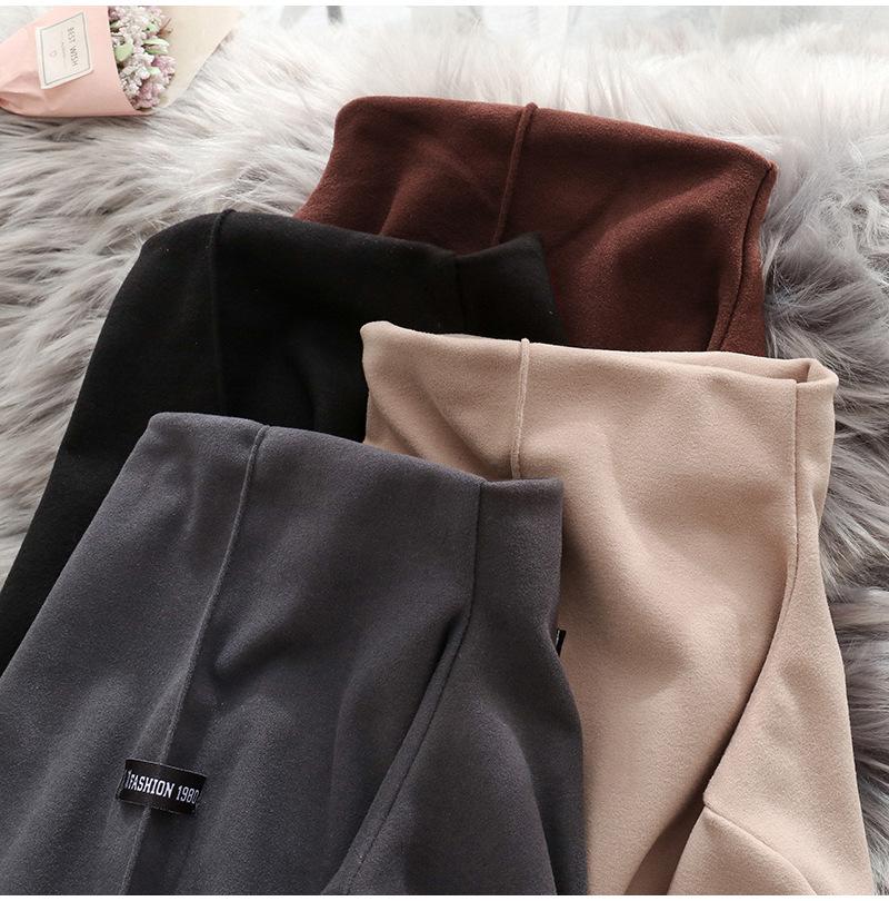 Women's Autumn & Winter Double-Sided German Fleece Base Layer Top High-Neck Women's Sweatshirt