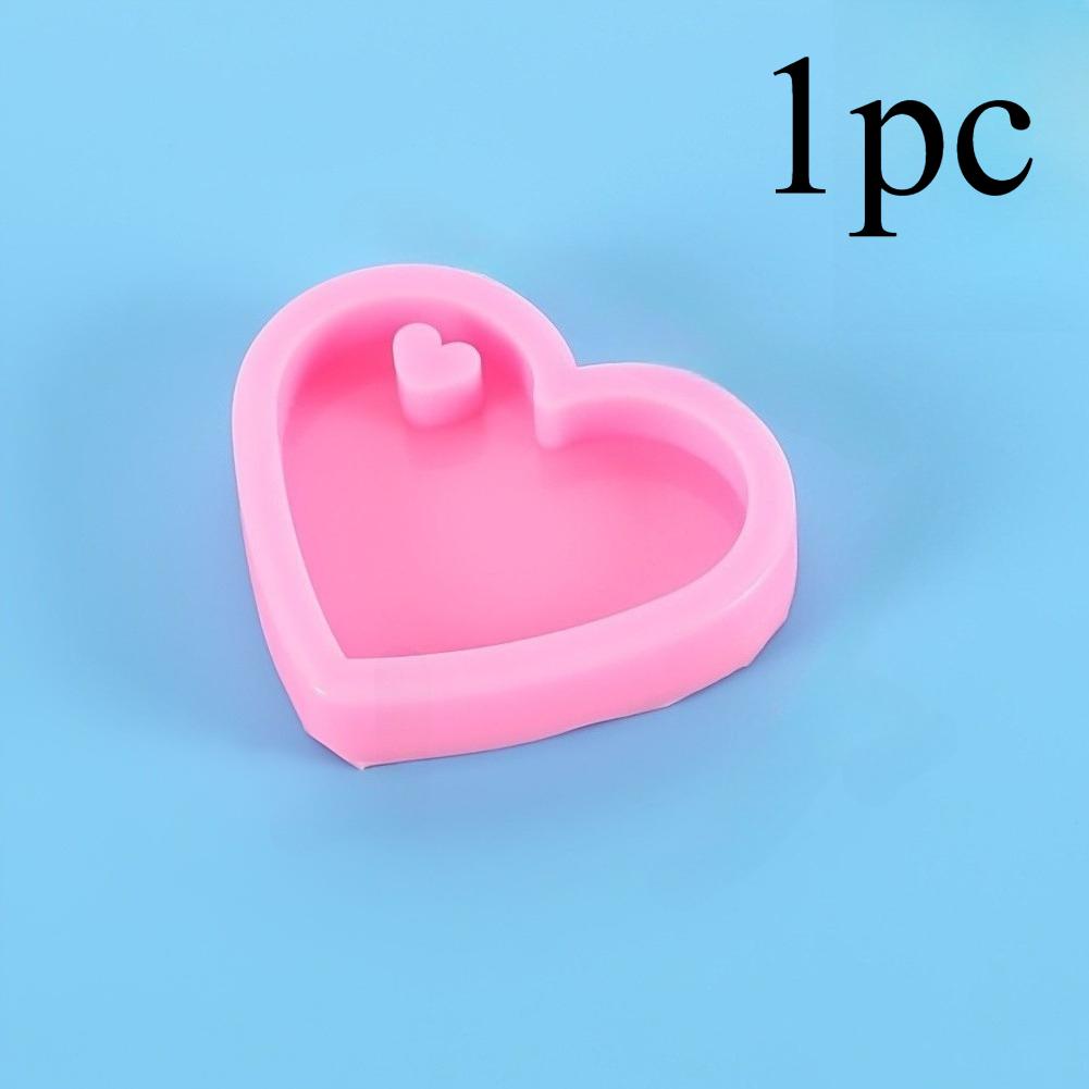 Heart Pendant Silicone Mold, Reusable Easy Demold DIY Resin Mold for Keychain Craft