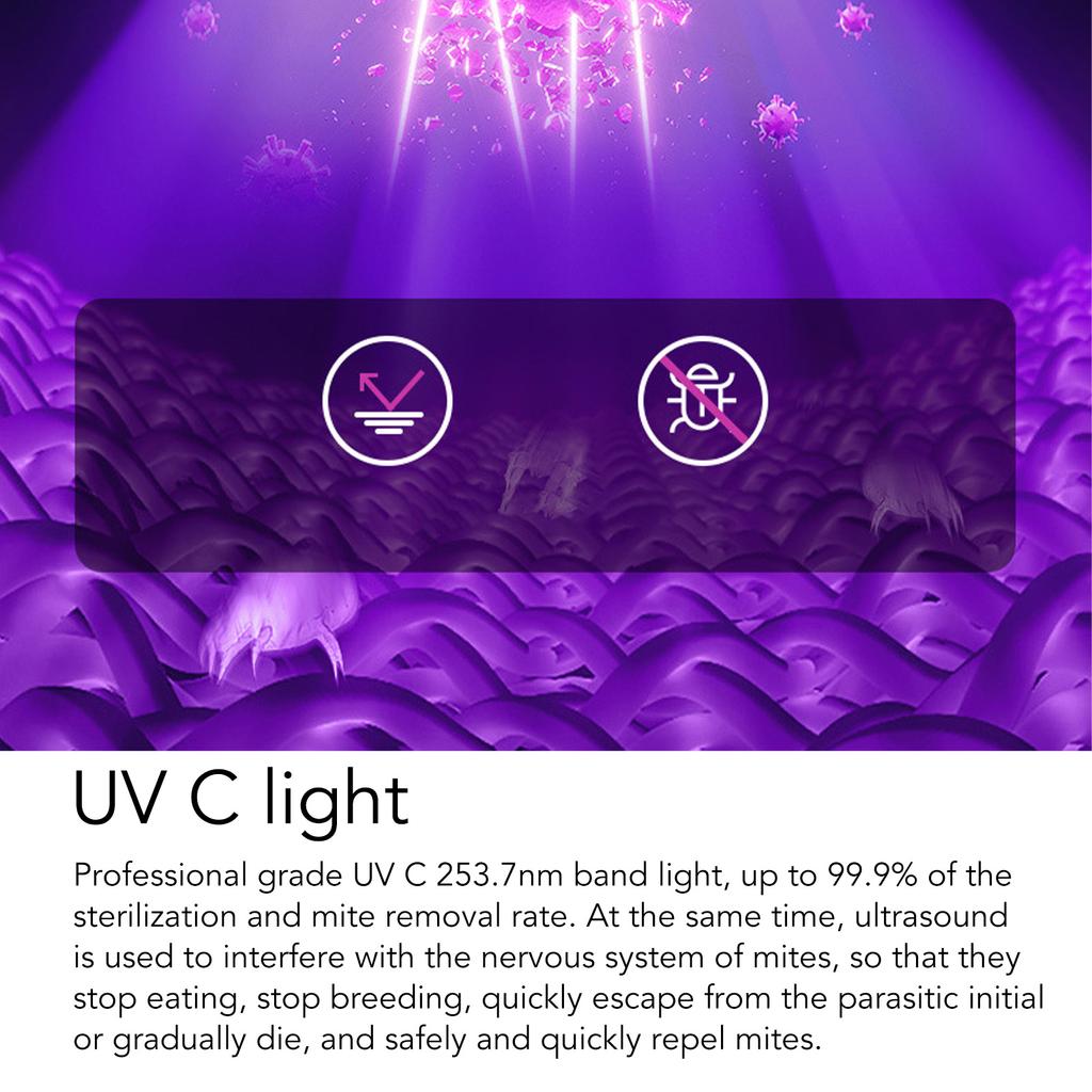 Bed Vacuum Cleaner Cordless Handheld Mattress Cleaner UV Mite Remover Cleaning Machine for Pillows Sheets Sofas Plush Toys