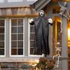 Halloweenová létající strašák bez kovové tyče, Velký strašidelný strašák, Strašidelná animovaná halloweenská dekorace pro venkovní dvůr verandu