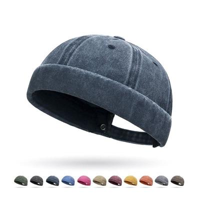 New Hip Hop Beanies Hats Cotton Brimless Hip Hop Hats Adjustable Solid Color Landlord Hat Women