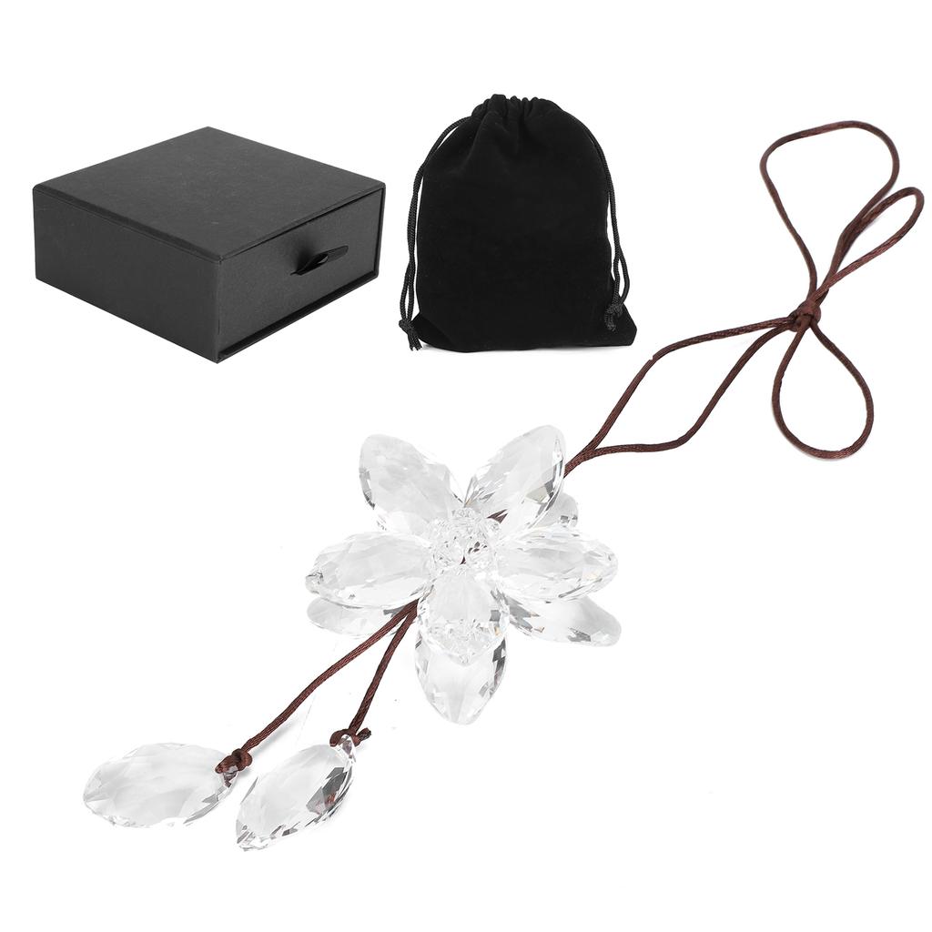 Crystal Flower Pendant Car Hanging Ornament Glass Lucky Accessories Gifts Crafts
