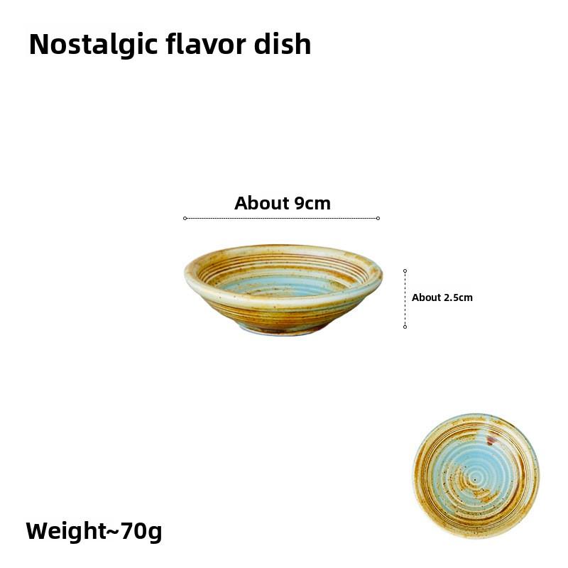 Japanese Retro Ceramic Soy Sauce Bottle Small Oil Cruet Vinegar Dispenser Condiment Dish Set