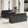 VidaXL Ensemble de canapé de jardin 7 pièces avec coussins Noir Poly Rattan 3358522