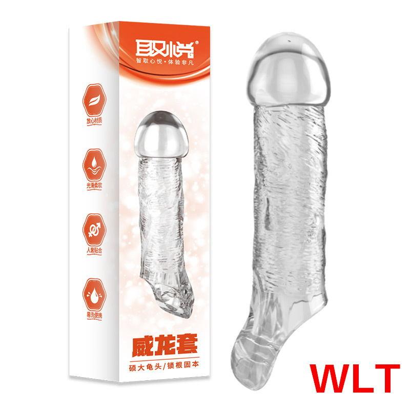 Reusable Condoms Crystal Cover Extend Condoms Delay Ejaculation Enhancer Penile Restraint Sex Toys