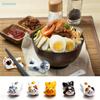 Japanese Style Underglaze Flying Cat Ceramic Chopstick Rest Simple Oval Spoon Bracket Utensil For Kitchen