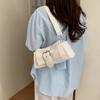 Multi Color Matte Soft PU Leather Ruched Shoulder Bag For Women Casual Underarm Bag With Metal Buckle Removable Strap Handbag