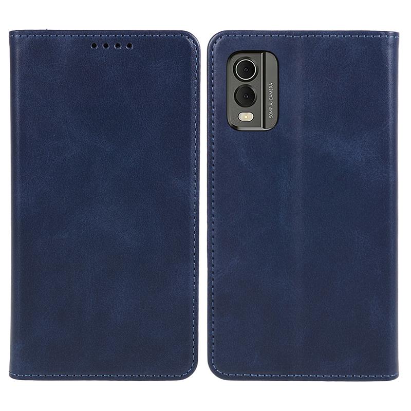PU Leather Phone Case for Nokia C32 Calf Texture Magnetic Closing Flip Stand Wallet Cover