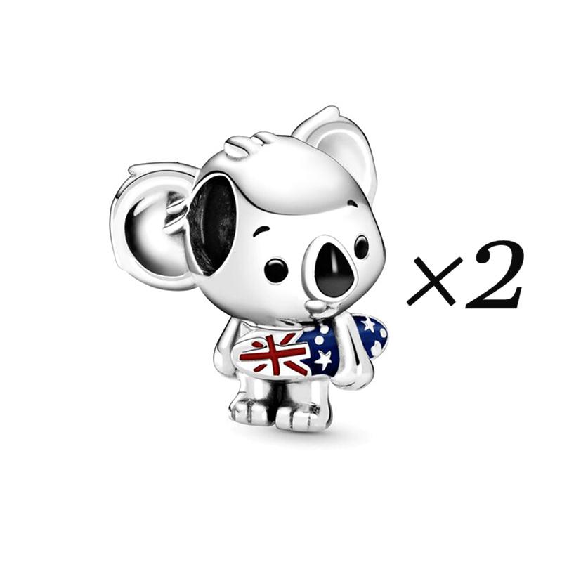 

Cute Surfing Koala Charm Bead for Original Pan Bracelet Women Jewelry Making DIY Accessories