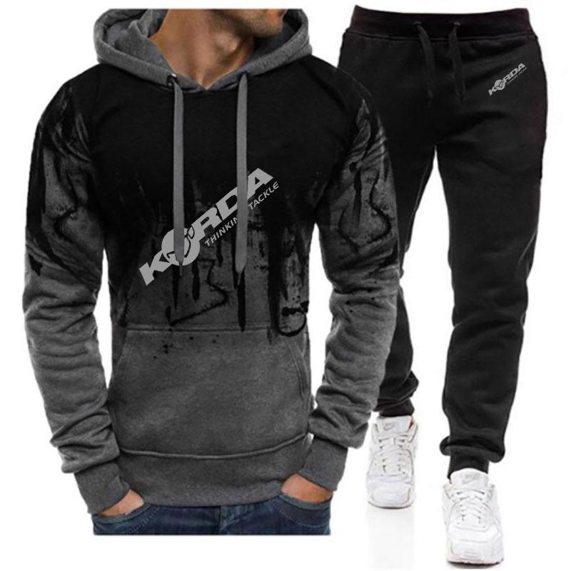 

Korda Inspired Tribute Men s New Casual Comfortable Pullover Hoodies +Pant Comfortable Gradient Color Two Pieces Suit 5XL