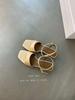 Sandals Wedge Heel Square Toe SuedeOne-Strap Slippers Women'sSummer Outdoor Wear Resort Style Simple Women's
