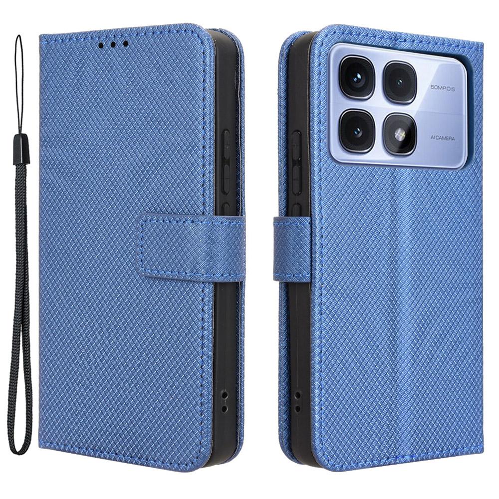 For Xiaomi Redmi K70 Ultra Phone Stand Case Diamond Texture PU Leather Cover Wallet