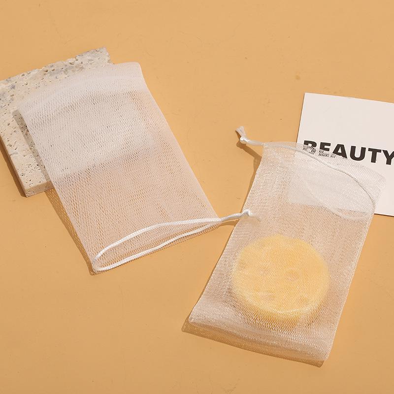 

Вспенивающая сетка Ручное мыло для лица с сетчатым мешочком для мыла - Карман для хранения для очищения лица и тела 9*15 cm белый