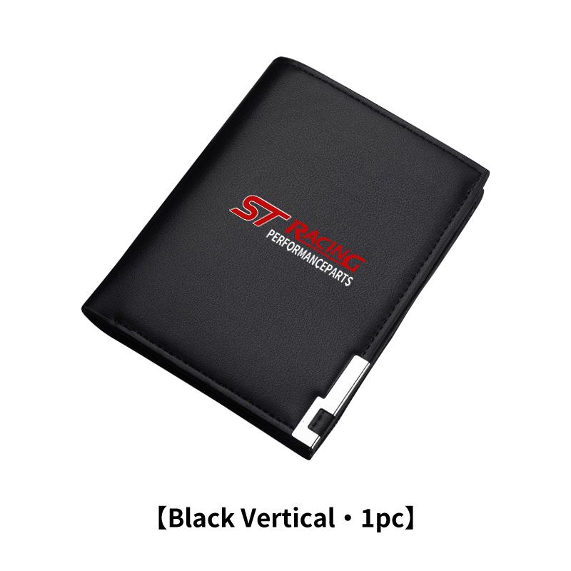 YYQO6 For Ford Car Logo Men Short Foldable Credit Card Holder Leather Money Wallet Accessories Focus mk2 mk3 mk4 Fiesta Ranger
