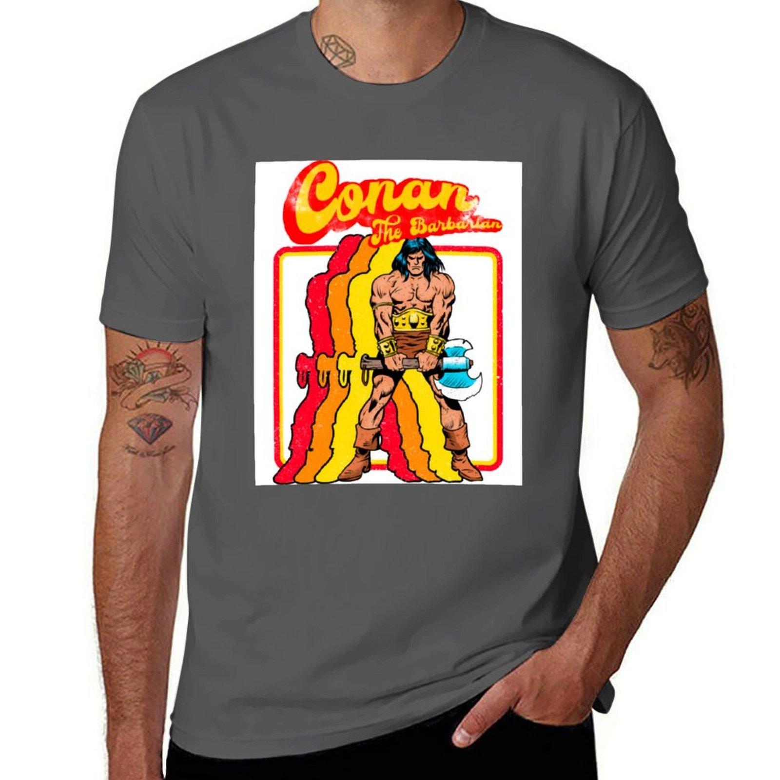 

Conan Retro Conan The Barbarian T-Shirt man t shirts cotton cotton t shirts man 100% T-Shirt 4XL