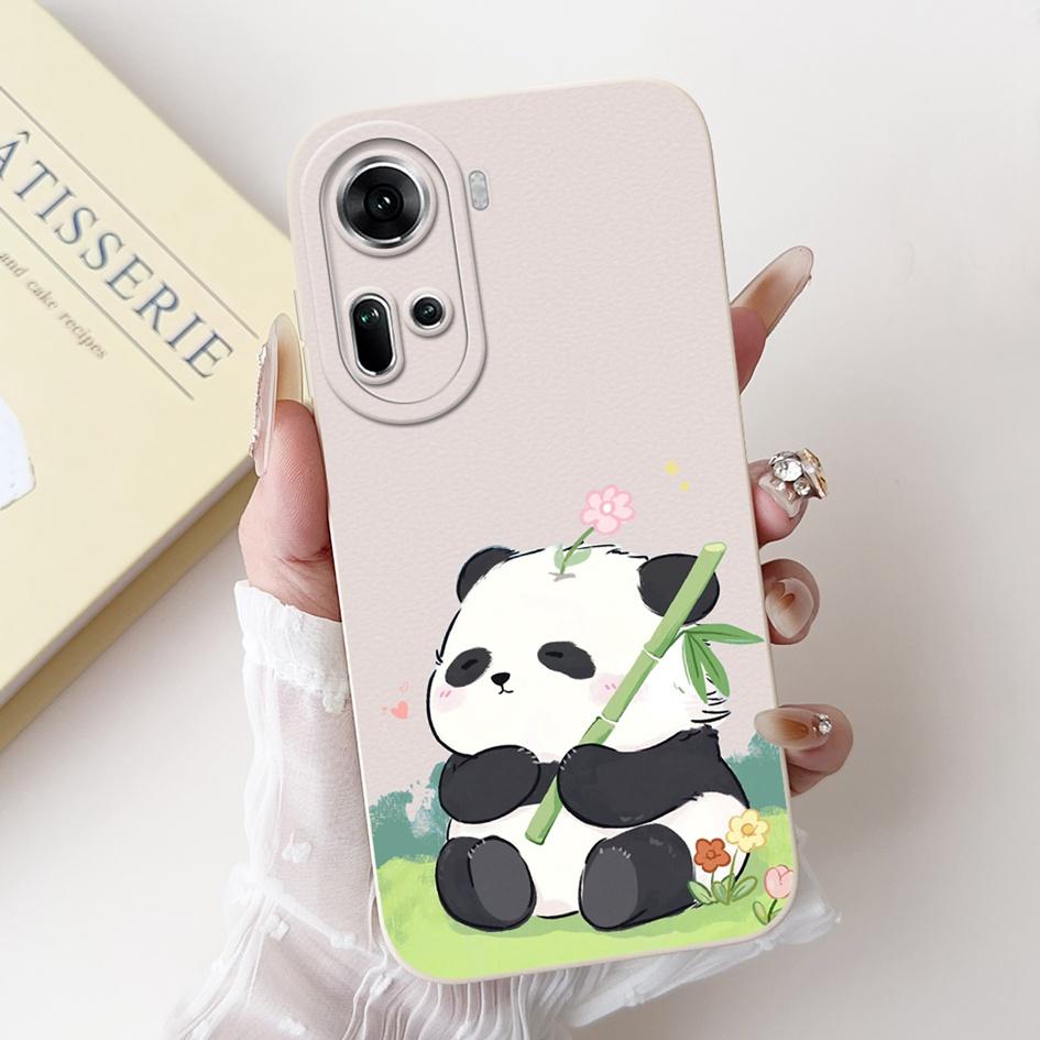 For OPPO Reno 11 5G Case CPH2599 Cover Lovely Panda Camera Protection Soft Silicon Phone Case For OPPO Reno11 Pro Reno 11F Coque