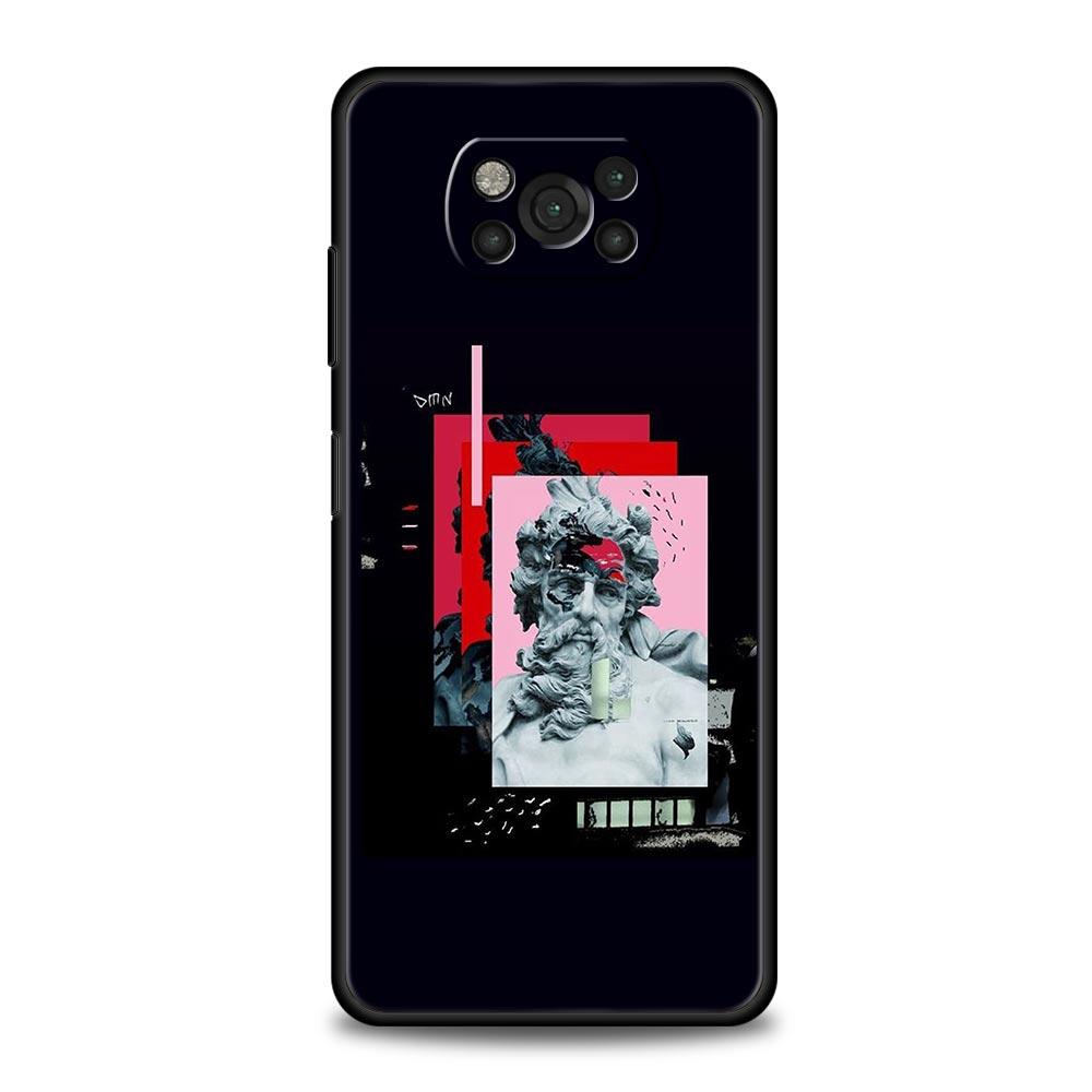 Cartoon Statue Abstract Art Phone Case Cover for Xiaomi Poco F7 Ultra F6 F5 F4 F3 X6 X5 X4 X3 NFC C51 C55 M4 GT Soft TPU Shell