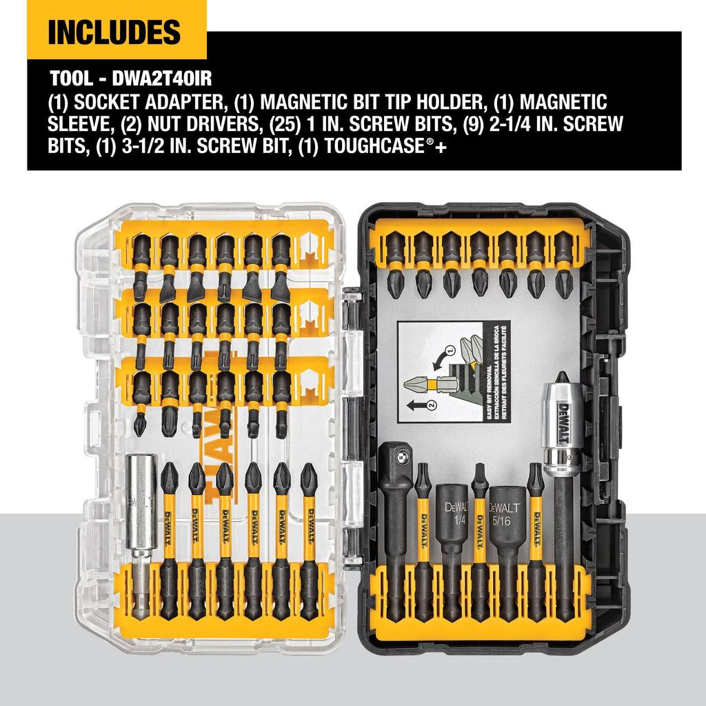 DEWALT DWA2T40IR IMPACT READY FlexTorq Screw Driving Set, 40-Piece [Parallel Import]