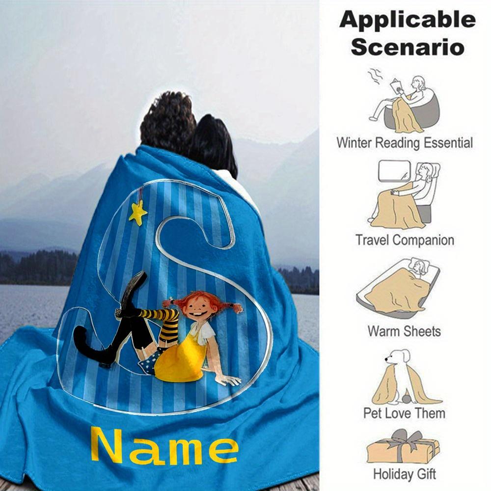 Pippi Longstocking Blanket With Customizable Name Soft And Comfortable Shawl Blanket For All Seasons Suitable For Home Travel Camping Office