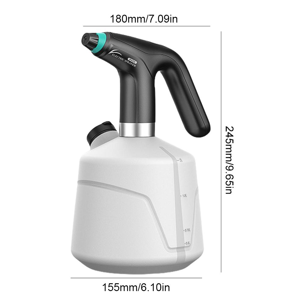 2L Electric Portable Automatic Mister Sprayer with Adjustable Spout Garden Mist Spray Can Bottle for Indoor Garden Car Cleaning