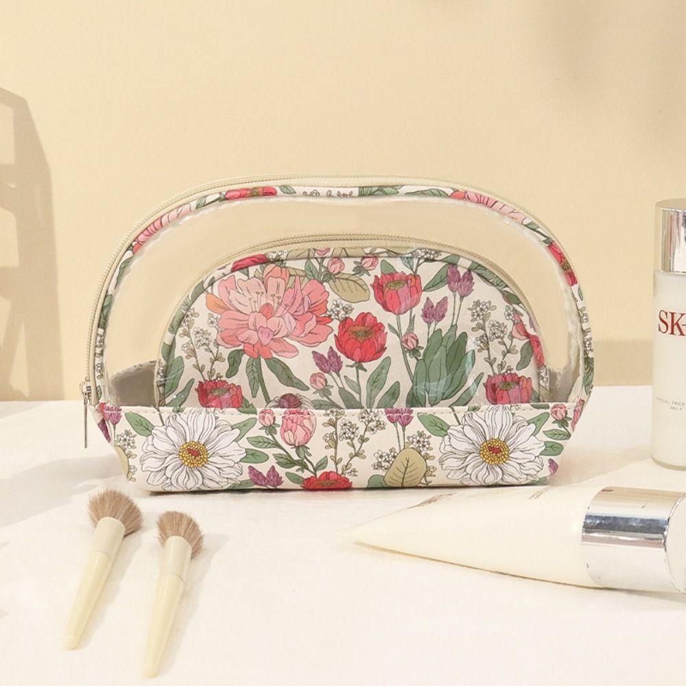 

2Pcs/Set Transparent Makeup Bags PVC Pouch Storage Case Clear Cosmetic Bag Female