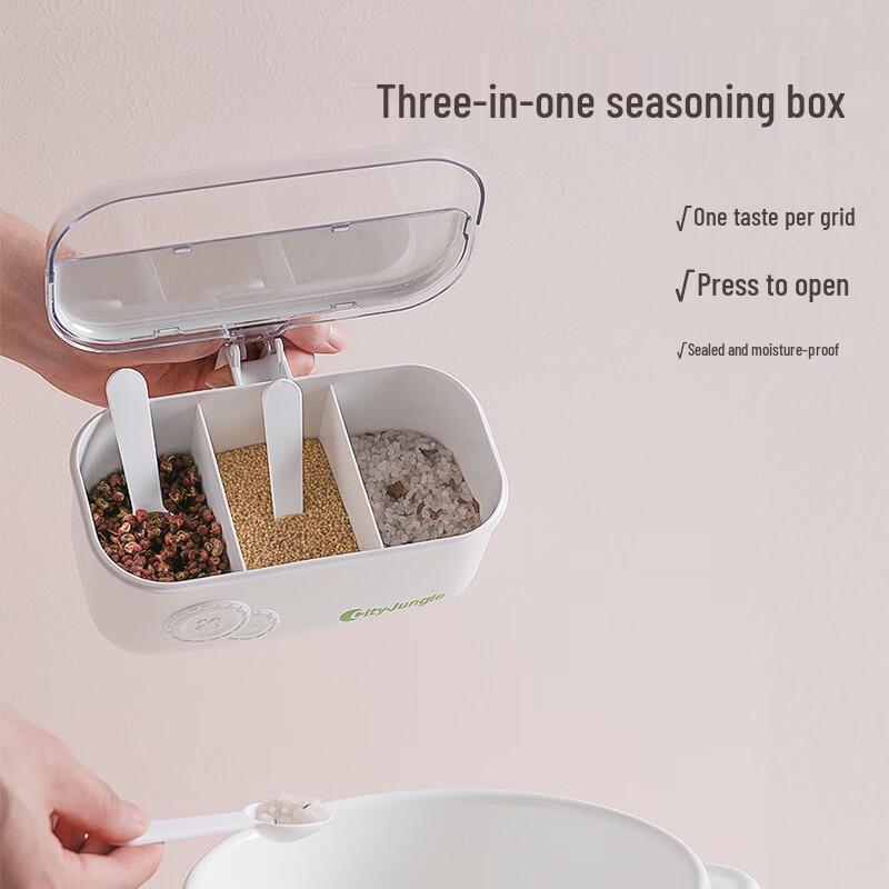 TAYHEE 3-in-1 Kitchen Seasoning Box Set with Flip Lids
