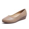 2019 summer new women's single shoes slope heel round head beanie shoes middle heel working mother shoes tide