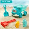 Strandspielzeug Schloss mit Wagen Meerestiere Sandformen Verkehrssand Strandschaufel Werkzeugset Interaktives Outdoor-Spiel für Kinder