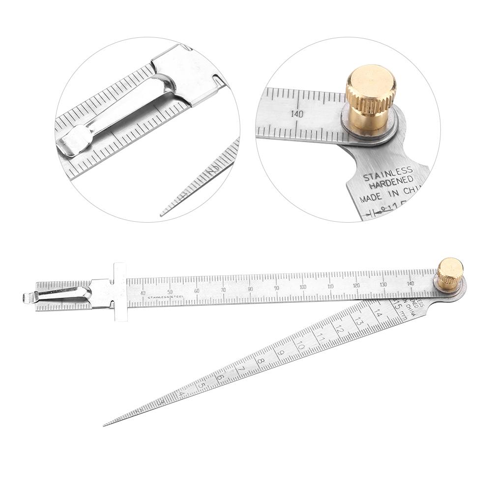 Wedge Taper Ruler Stainless Steel Welding Taper Feeler Gauge Depth Ruler Hole Inspection For Measurement Tool 1-15mm Taper Gaug
