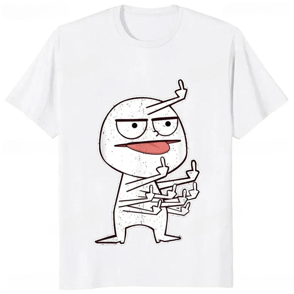 2025Middle Finger Funny Maniac Printed Man T Shirt Loose Casual Fashion Harajuku Hip Hop T-shirt Hipster Streetwear Comfort